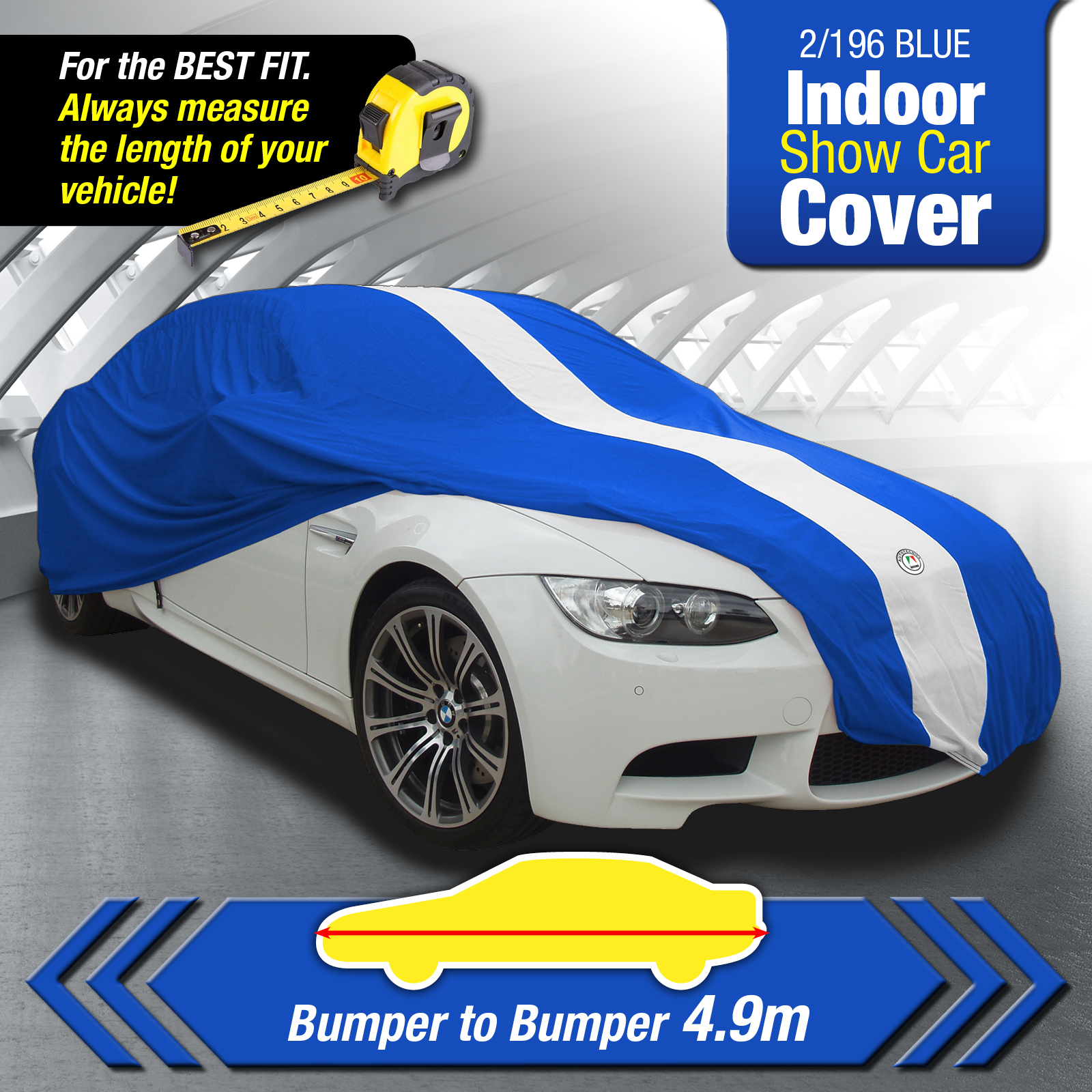 AUTOTECNICA BLUE INDOOR SHOW CAR COVER FORD MUSTANG GT CONVERTIBLE 2015