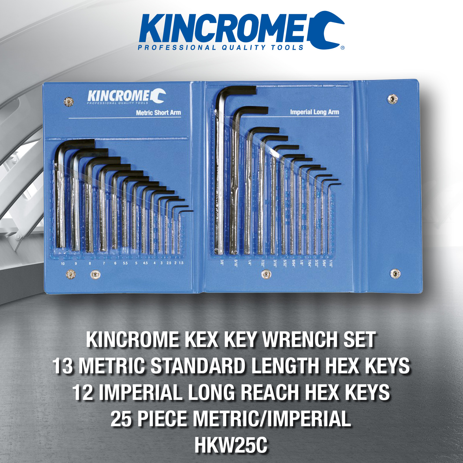 KINCROME HEX KEY WRENCH SET 25 PIECE IMPERIAL & METRIC HKW25C eBay